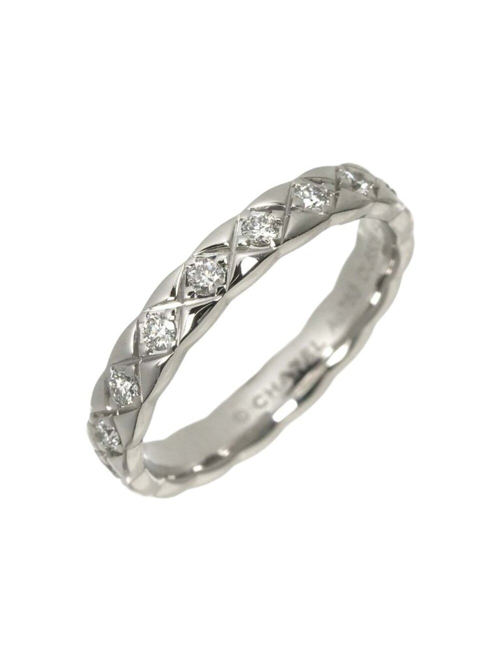Chanel Coco Crush 49 Ring Diamond 18k WG White Gold 750 Certificate